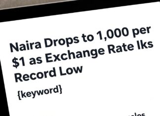 Naira Drops to 1,000 per $1 as Exchange Rate Hits Record Low