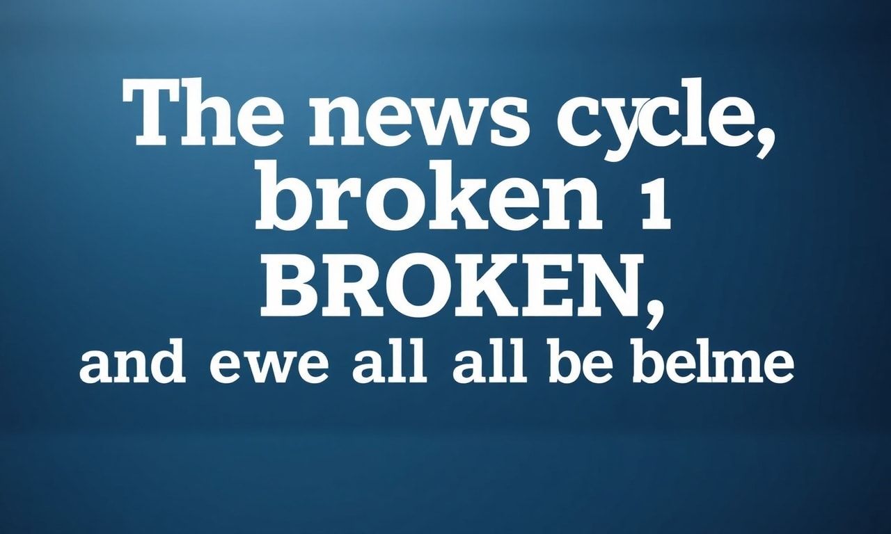 The News Cycle is Broken, and We’re All to Blame The news cycle is broken, and we are all to blame.